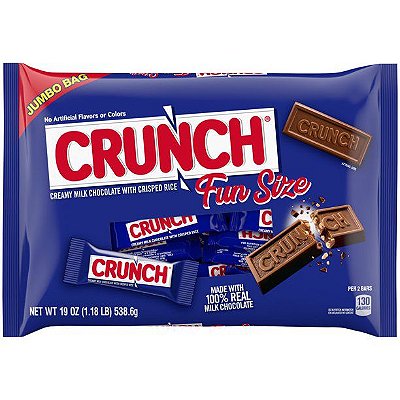 Crunch 100% Milk Chocolate Fun Size Candy Bars Individually Wrapped