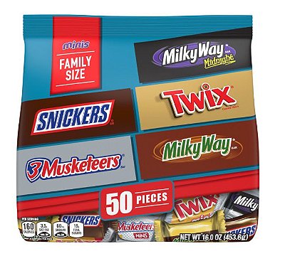 Snickers, Twix, Milky Way & More Variety Chocolate Candy Bar 50 Piece Bag