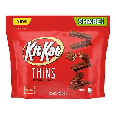 KitKat Thins Milk Chocolate Wafer Candy Bars Individually Share Pack