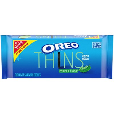 Nabisco Oreo Thins Mint Flavored Creme Chocolate Sandwich Cookies - Family Size