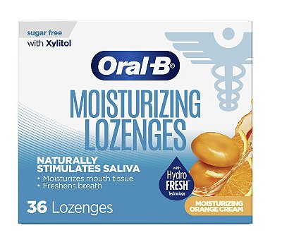 Oral B Dry Mouth Lozenges Orange Cream Flavor