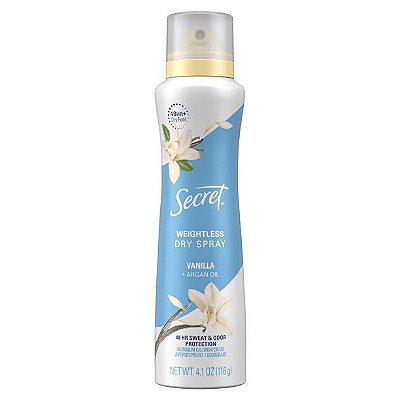 Secret Dry Spray Antiperspirant Deodorant Vanilla and Argan Oil