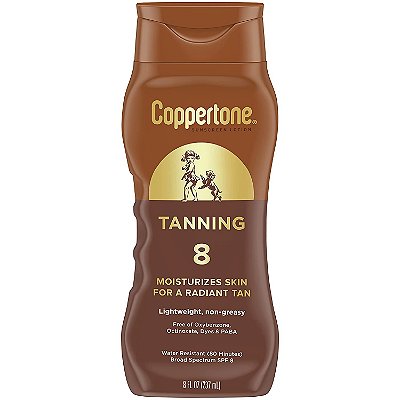 Coppertone Tanning Sunscreen Lotion Water Resistant SPF 8