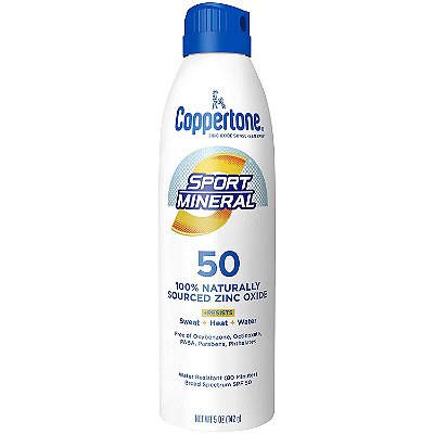 Coppertone Sport Sunscreen Spray Zinc Oxide Mineral SPF 50