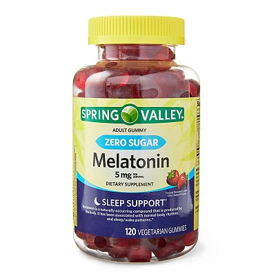 Spring Valley Melatonin Dietary Supplement Gummies Strawberry Zero Sugar