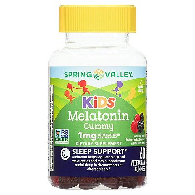Spring Valley Kids Melatonin Dietary Supplement Gummies Raspberry 1mg