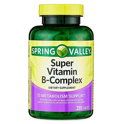 Spring Valley Super Vitamin B-Complex Dietary Supplement Tablets