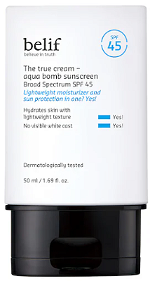 belif  The True Cream Aqua Bomb SPF 45 Korean Moisturizer Face Sunscreen