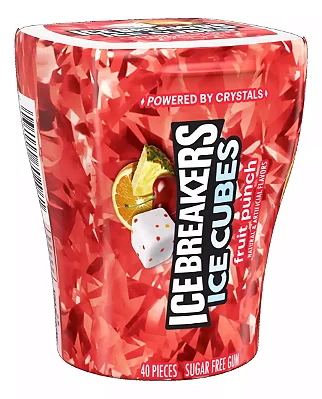 Ice Breakers Ice Cubes Fruit Punch Sugar Free Chewing Gum