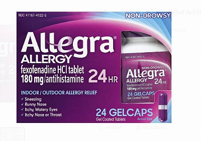 Allegra 24 Hour Allergy Relief Antihistamine Gelcaps