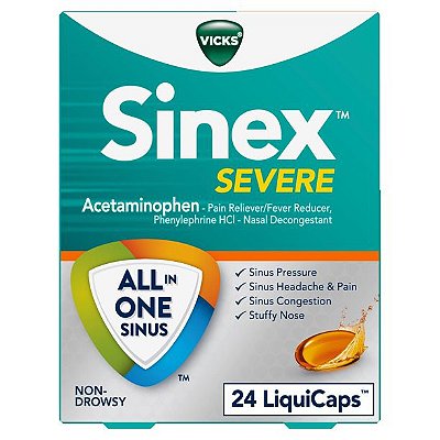 Vicks Sinex Severe Sinus Pressure Pain Congestion Liquicaps