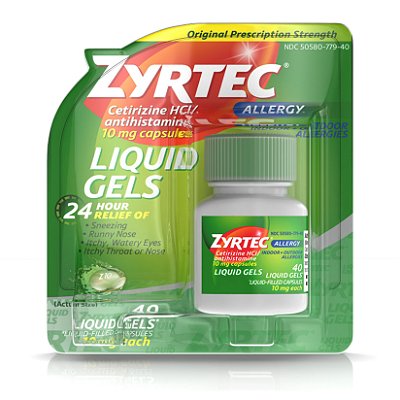 Zyrtec 24 Hour Allergy Relief Antihistamine Capsules