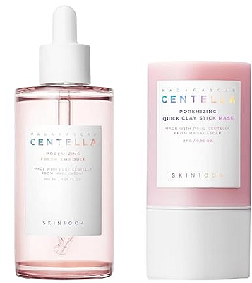 SKIN1004 Madagascar Centella Poremizing Fresh Ampoule and Poremizing Quick Clay Stick Mask