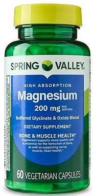 Spring Valley Magnesium Sleep Support Bone & Joint Health Dietary Supplement Vegetarian