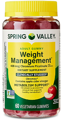Spring Valley Weight Management Dietary Supplement Vegetarian Gummies, Apple, 400 Mcg