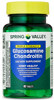 Spring Valley Triple Strength Glucosamine Chondroitin Dietary Supplement Tablets for Joint Health