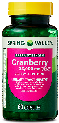 Spring Valley Extra Strength Cranberry Dietary Supplement Capsules, 15,000mg