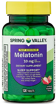 Spring Valley Melatonin Sleep Support Dietary Supplement Tablets, Strawberry, 10 mg
