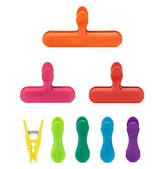 Kikkerland Design Rainbow Bag Clip Set