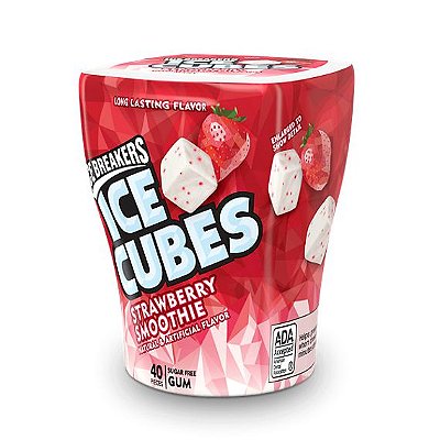 Ice Breaker Ice Cubes Sugar Free Strawberry Smoothie Gum
