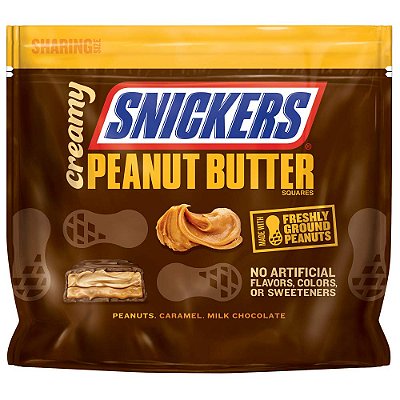 Creamy Snickers Peanut Butter Fun Size Square Candy Bars
