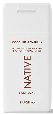 Native Sulfate-Free Mini Body Wash - Travel Size - Coconut & Vanilla