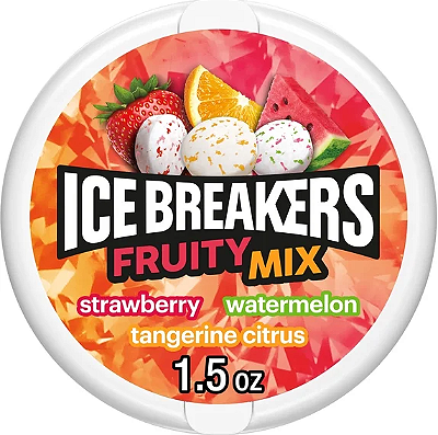 Ice Breakers Fruity Mix Assorted Fruit Flavored Sugar Free Mints Puck