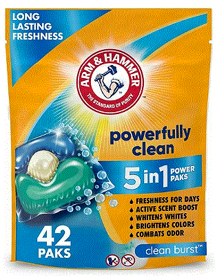 ARM & HAMMER Clean Burst 5-in-1 Laundry Detergent Power Paks
