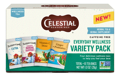 Celestial Seasonings Everyday Wellness Variety Pack Herbal Tea Bags