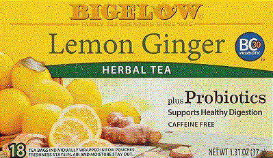 Bigelow Lemon Ginger Plus Probiotics, Caffeine Free