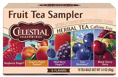 Celestial Seasonings Fruit Tea Sampler, Caffeine-Free Herbal Tea Bags