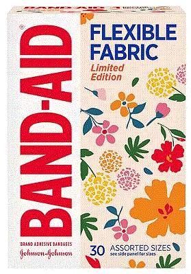 Band-Aid Brand Flexible Fabric Bandages, Wildflower, Assorted