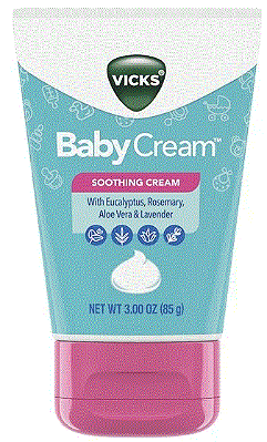 Vicks BabyCream, Soothing Non-Medicated Vapor Cream for Babies with Aloe Vera
