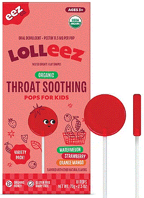 Lolleez by EEZ Co. Organic Throat Soothing Variety Pack Lollipops for Kids