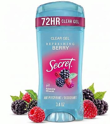 Secret Fresh Antiperspirant Deodorant Clear Gel, Berry