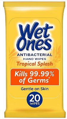 Wet Ones Antibacterial Hand Wipes Travel Pack - Tropical Splash - 20ct