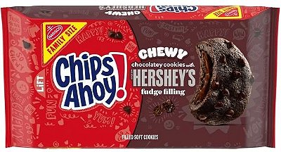 CHIPS AHOY! Chewy Hershey's Fudge Filled Soft Fudgy Chocolate Chip Cookies