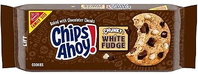 CHIPS AHOY! White Fudge Chocolate Chunky Fudgy Chocolate Chip Cookies, Family Size