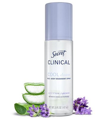 Secret Clinical Women's Relief & Comfort Daily Cool Down Spray - Aloe & Lavender