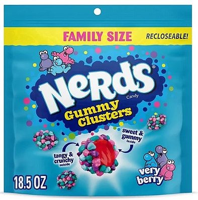 NERDS Gummy Clusters, Candy, Very Berry, Crunchy and Gummy