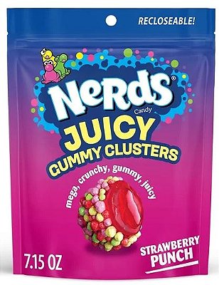 NERDS Juicy Gummy Clusters, Strawberry Punch, Juicy and Gummy Candy, for Snacking and Sharing