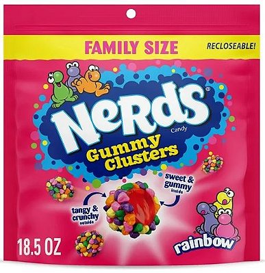 NERDS Gummy Clusters, Candy, Rainbow, Crunchy and Gummy
