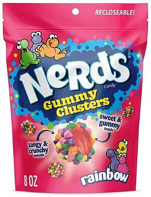 NERDS Gummy Clusters, Candy, Rainbow, Crunchy and Gummy