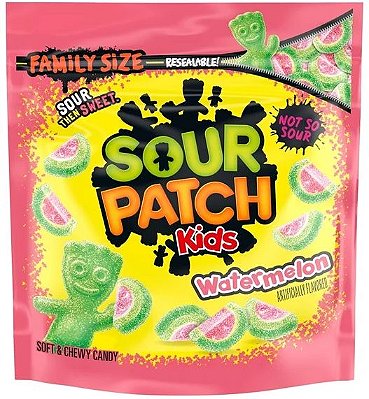 SOUR PATCH KIDS Watermelon Soft & Chewy Gummy Candy, Family Size, Bulk Candy