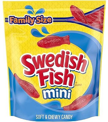 SWEDISH FISH Mini Soft & Chewy Gummy Candy, Family Size, Bulk Candy