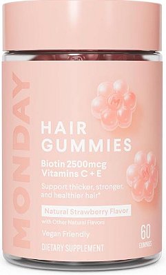 MONDAY HAIRCARE Hair Gummies with 2500 mcg Biotin, Vitamin C & Vitiman E