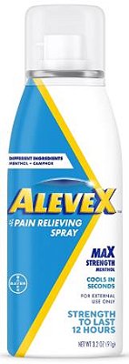 AleveX Pain Relieving Spray, Fast Acting & Fast Drying for Targeted Pain Relief