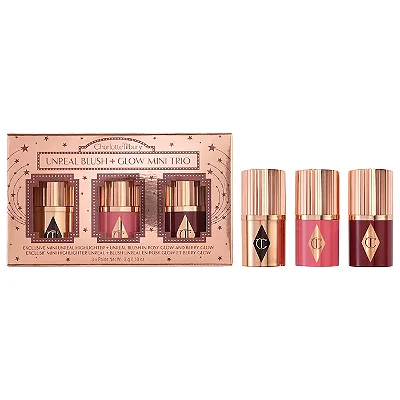 Charlotte Tilbury Mini Unreal Blush + Glow Trio - Edição Limitada