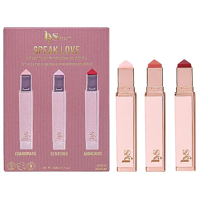 LYS Beauty Mini Speak Love 3-piece Lip-Plumping Glossy Lip Balm Set