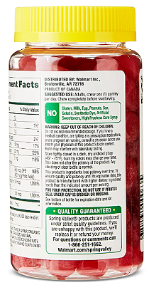 Spring Valley B Complex Vitamin Supplement Vegetarian Gummies for Energy Metabolism Support
